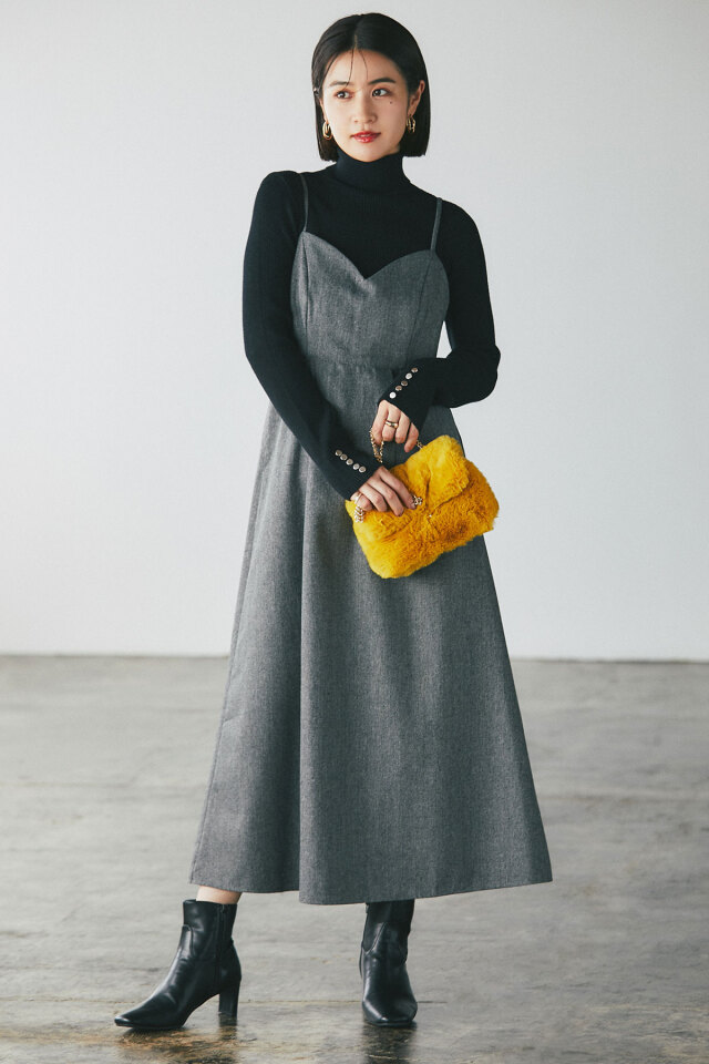 カットワークキャミワンピース