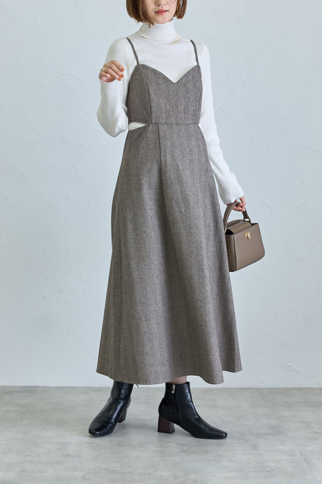 カットワークキャミワンピース