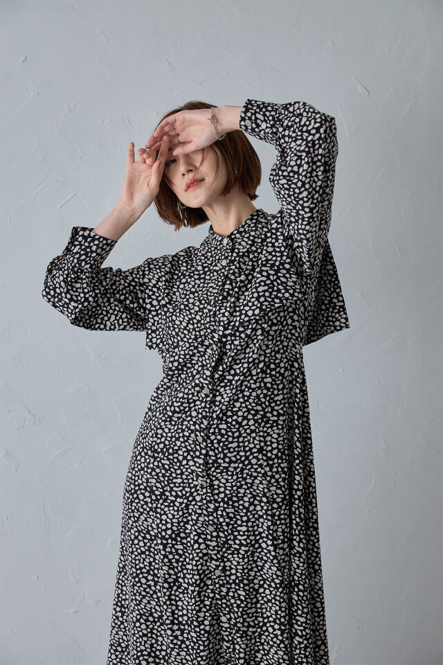 パネルカラープリントワンピース