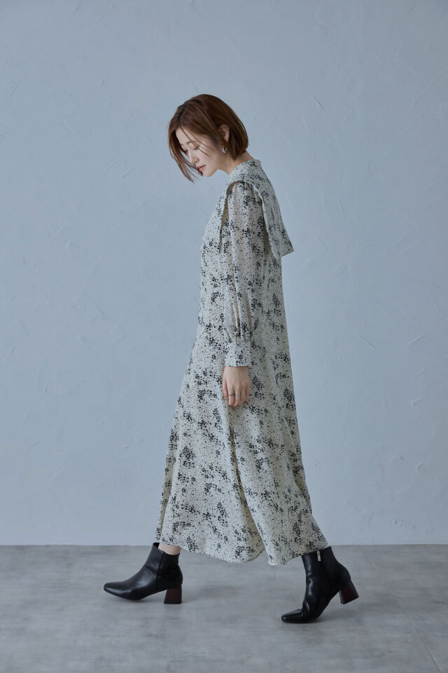 パネルカラープリントワンピース