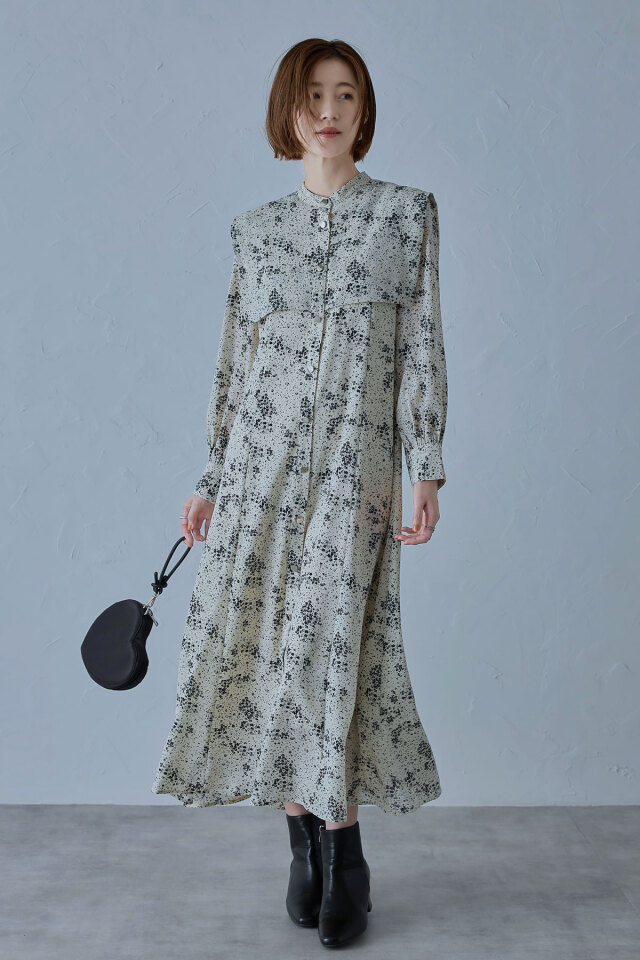 パネルカラープリントワンピース