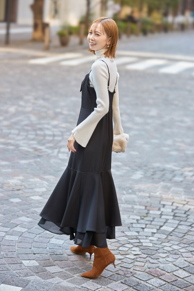 ヘムレイヤードキャミワンピース