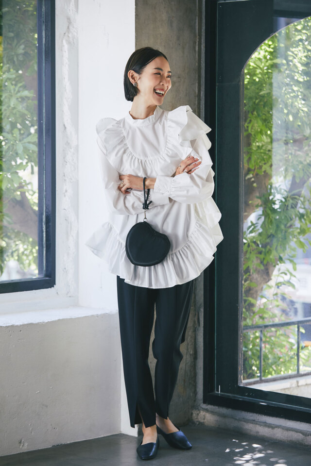 MARNI アシンメトリーブラウス MARNI（マルニ）コットンストライプアシンメトリースキッパーS/S