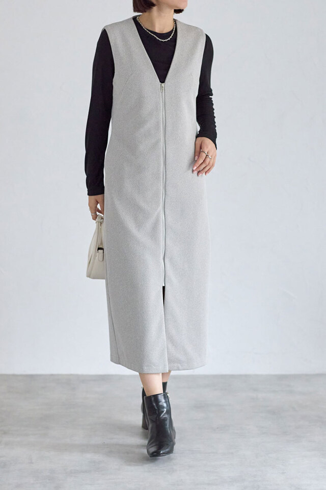 うまきん 金子麻貴さん着用】フロントジップジャンスカ