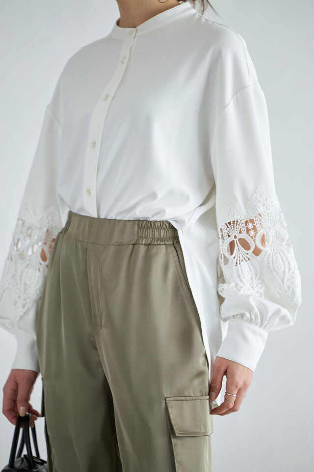 サテンパラシュートパンツ