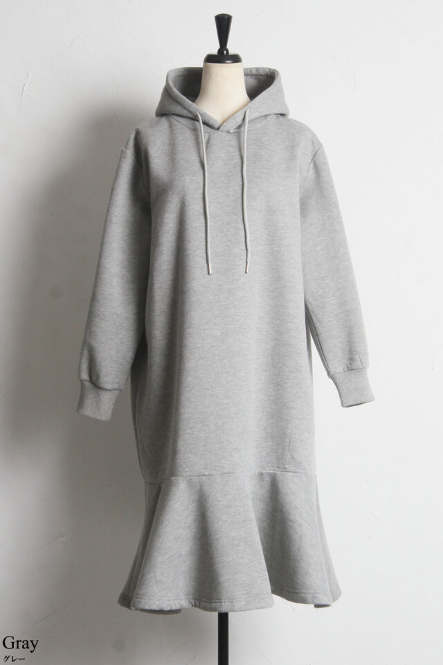 裏起毛パーカーワンピース