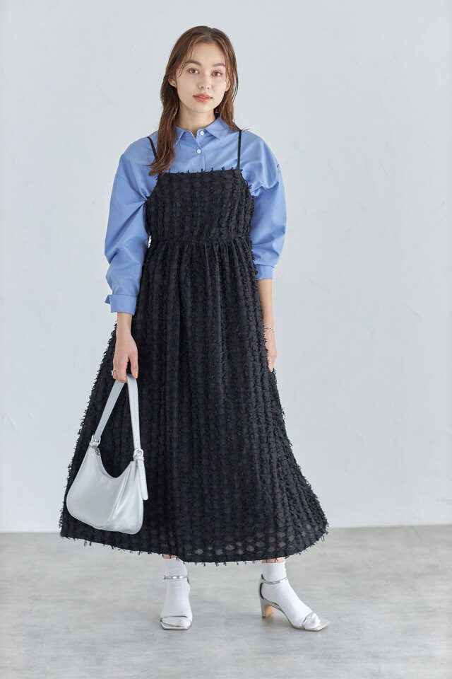 リボンフリンジキャミワンピース