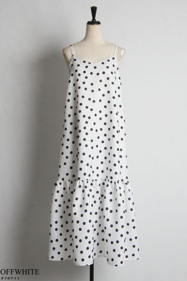 美香さんコラボ】ドットティアードキャミワンピース 