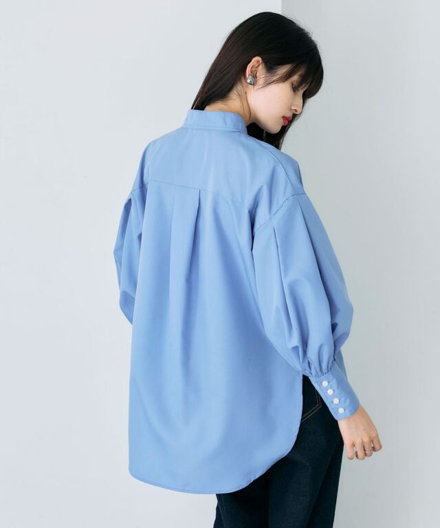 ピンタックシャツブラウス（長袖）