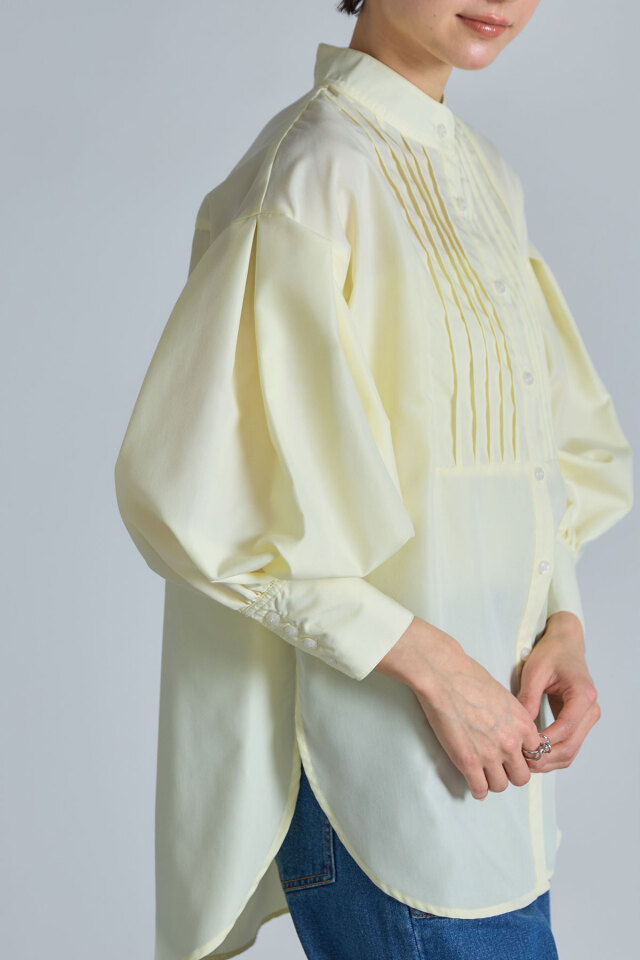 SATOKA サトカ　サファリシャツ ピンタックシャツブラウス（長袖）