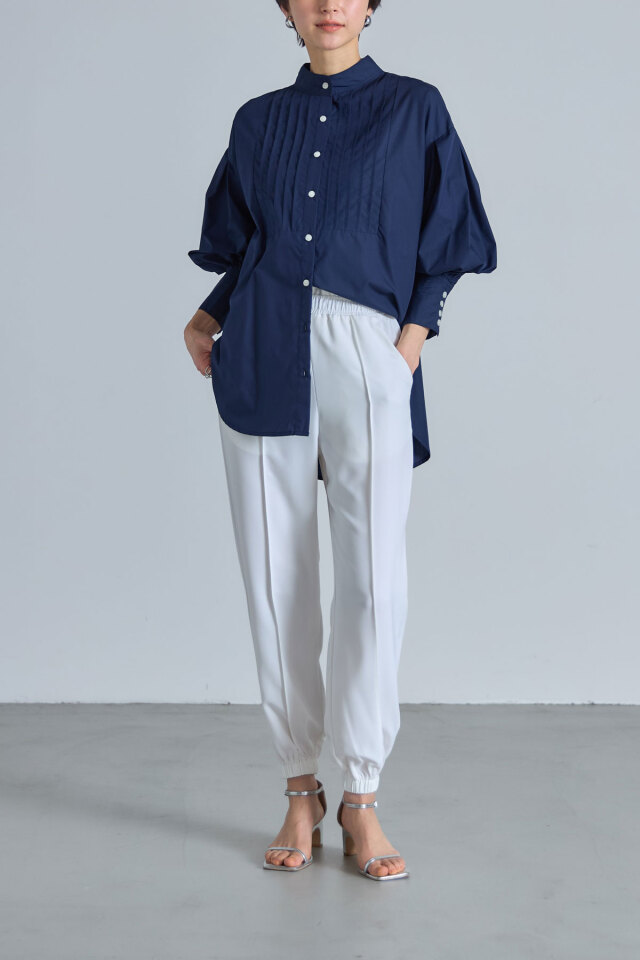 ピンタックシャツブラウス（長袖）