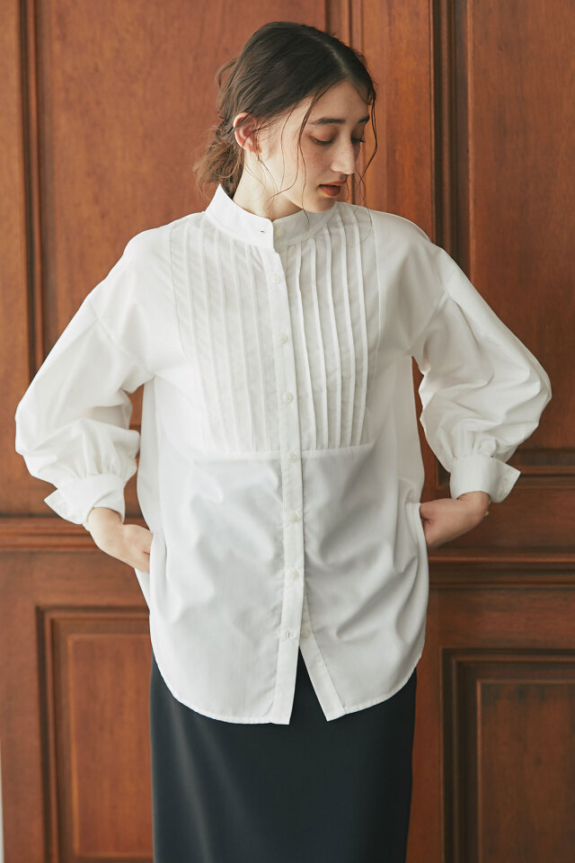 ピンタックシャツブラウス（長袖） 