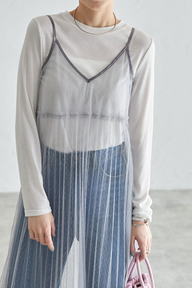 IKEA アンティークチュール キャミ ap retro キャミソール シャーリングチュールキャミソール / 夏服