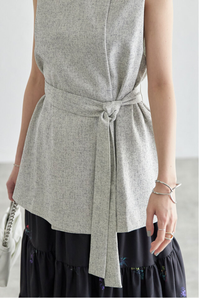 サマーツイードウエストベルトジレ