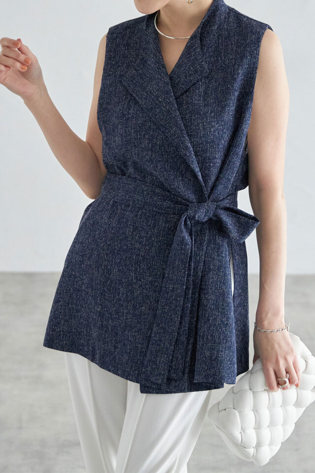 サマーツイードウエストベルトジレ