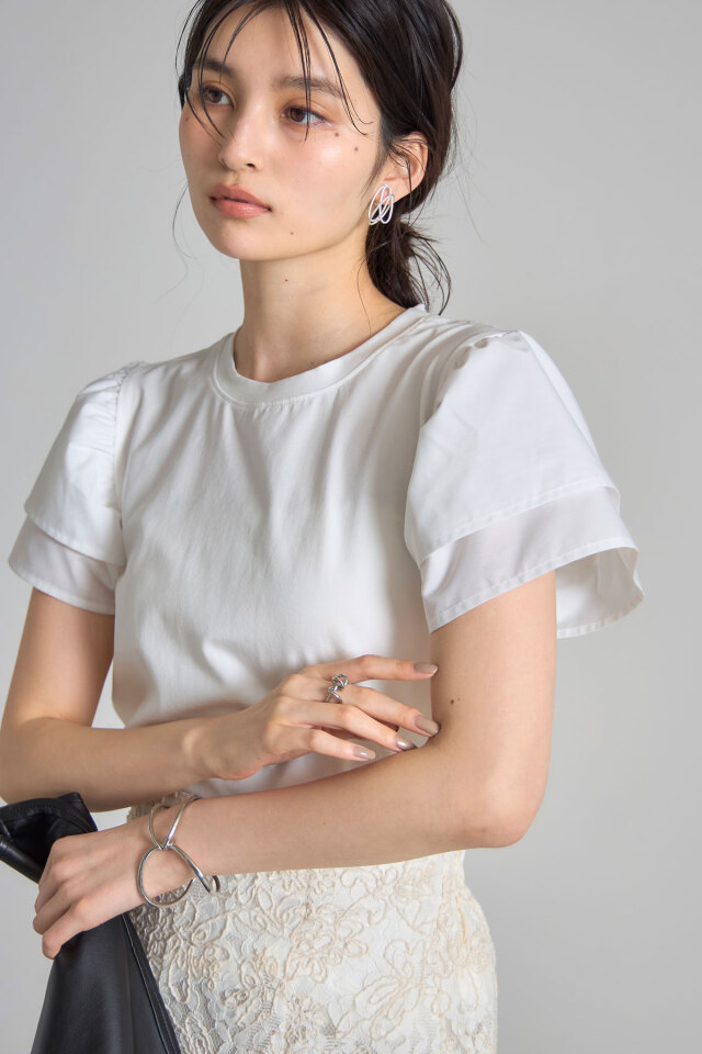 フリルスリーブTシャツ
