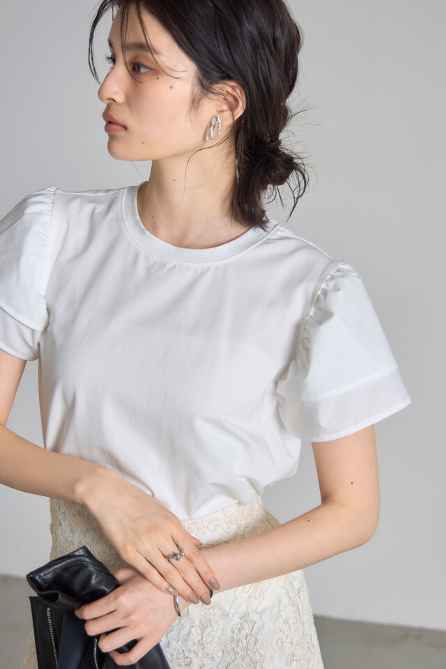 フリルスリーブTシャツ