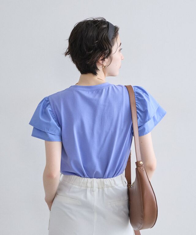 フリルスリーブTシャツ
