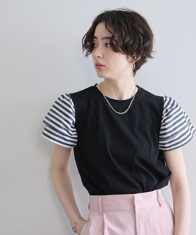 フリルスリーブTシャツ