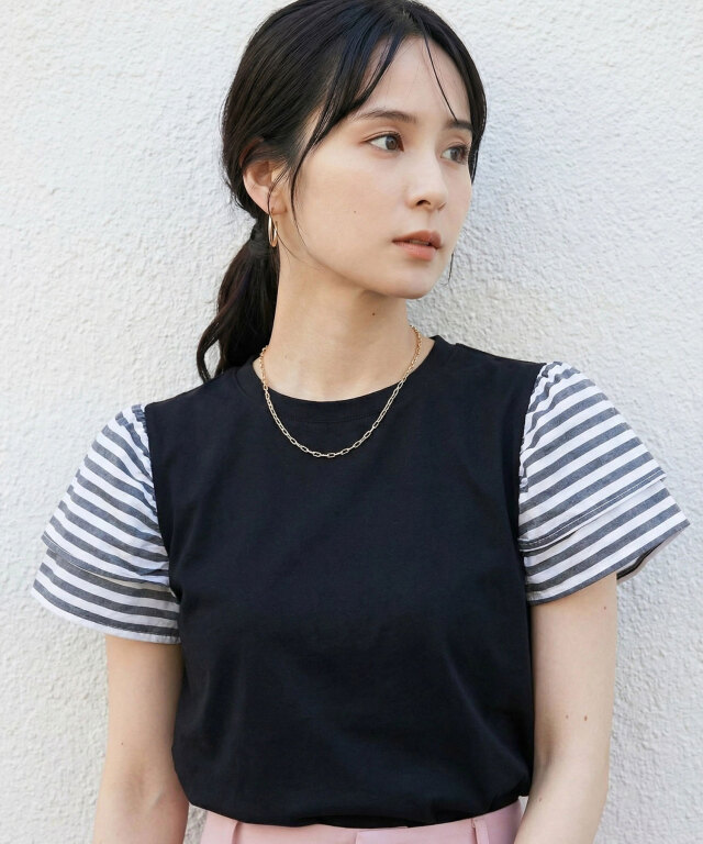 フリルスリーブTシャツ