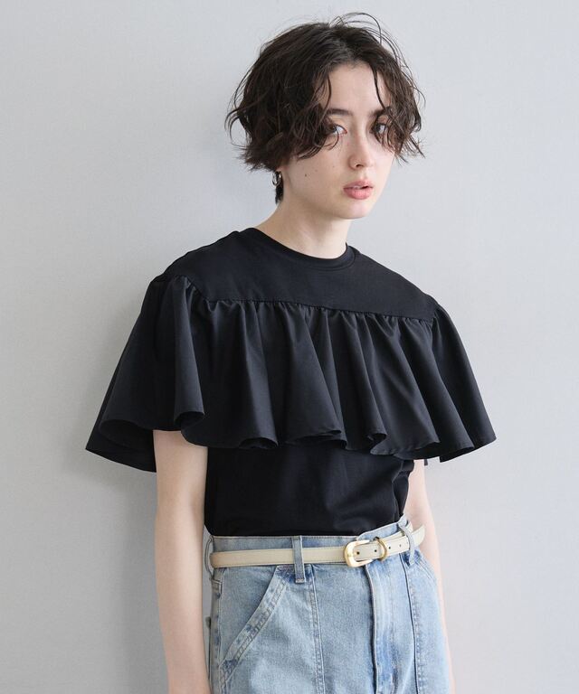 その他 r フリルドッキングカットソー