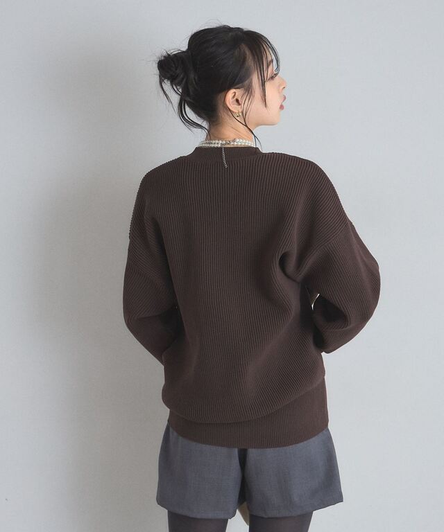 スポンジ畦ニットプルオーバー