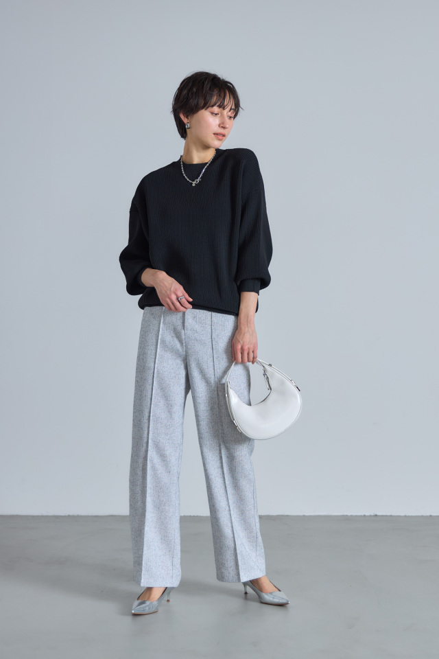 スポンジ畦ニットプルオーバー