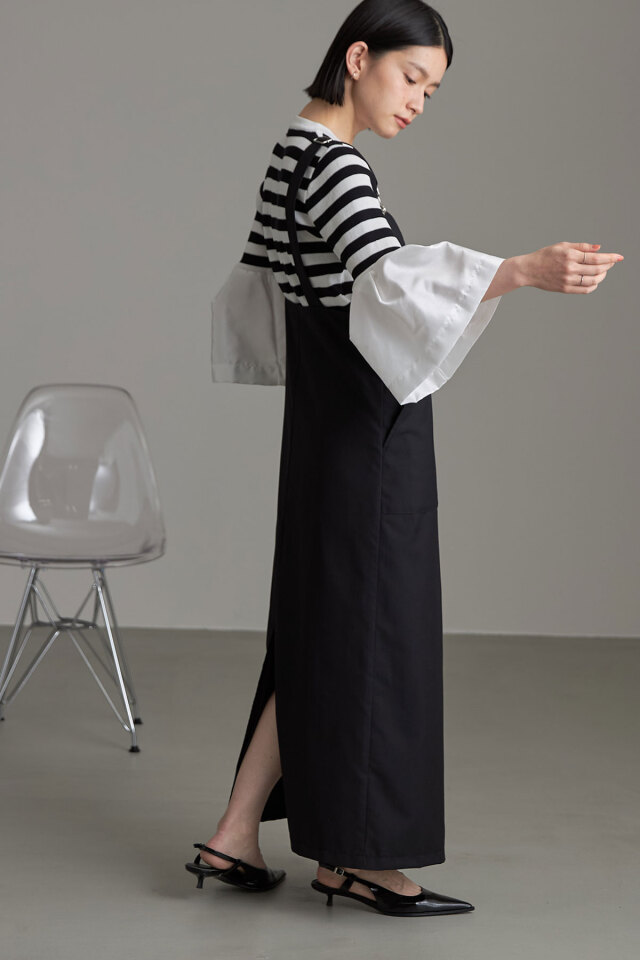 ハートネックサロペットスカート