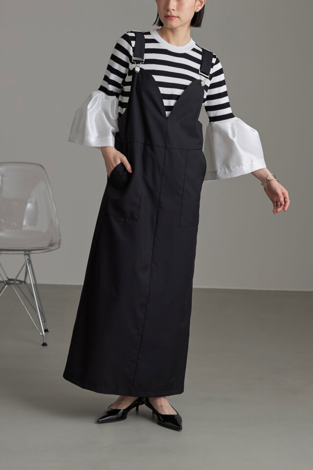 ハートネックサロペットスカート