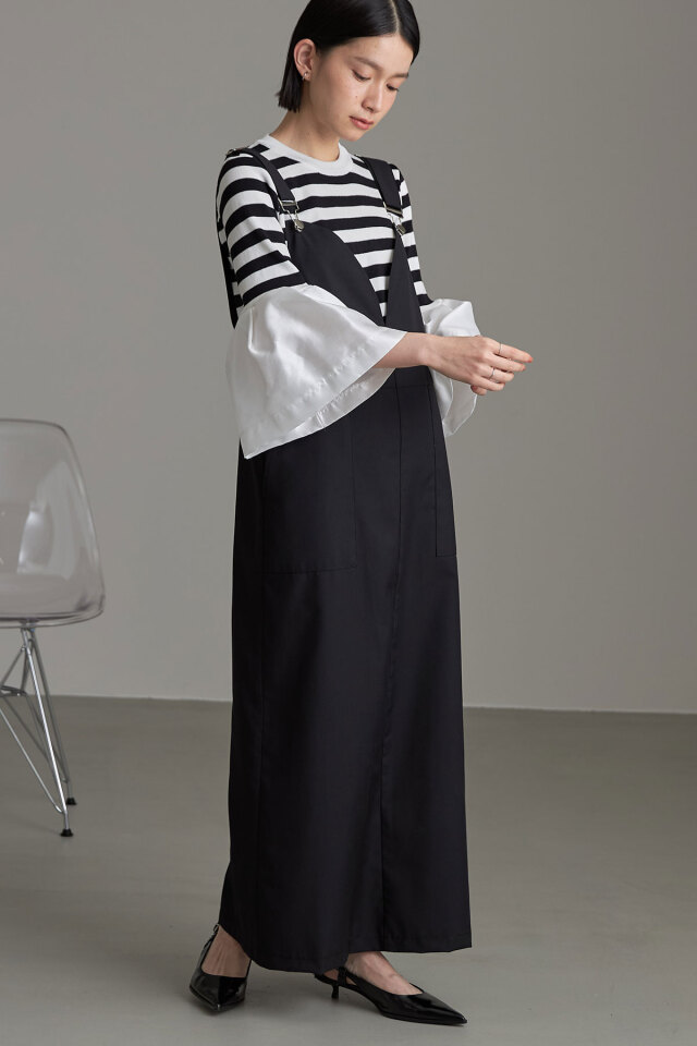 ハートネックサロペットスカート