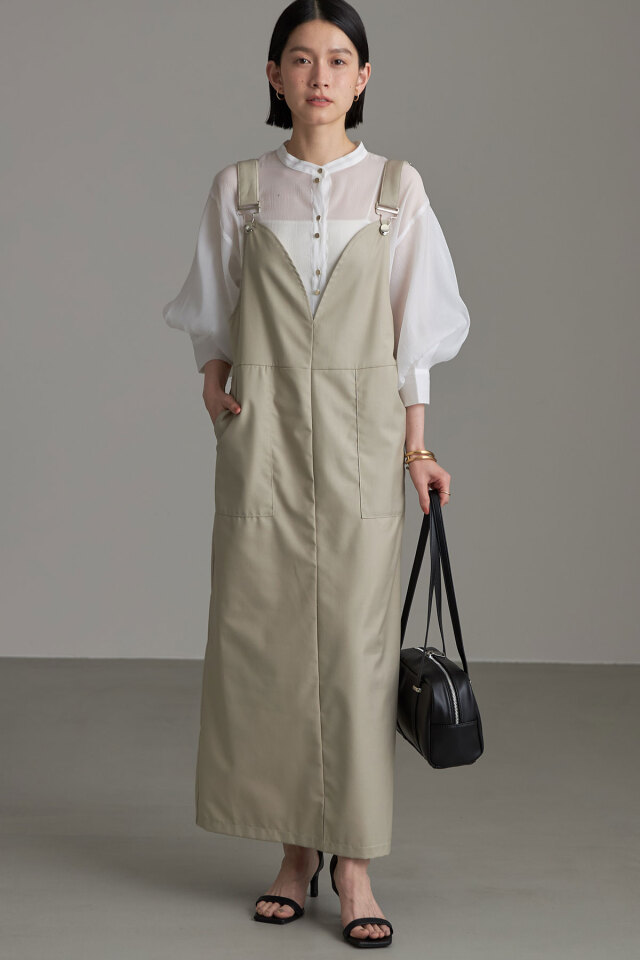 ハートネックサロペットスカート