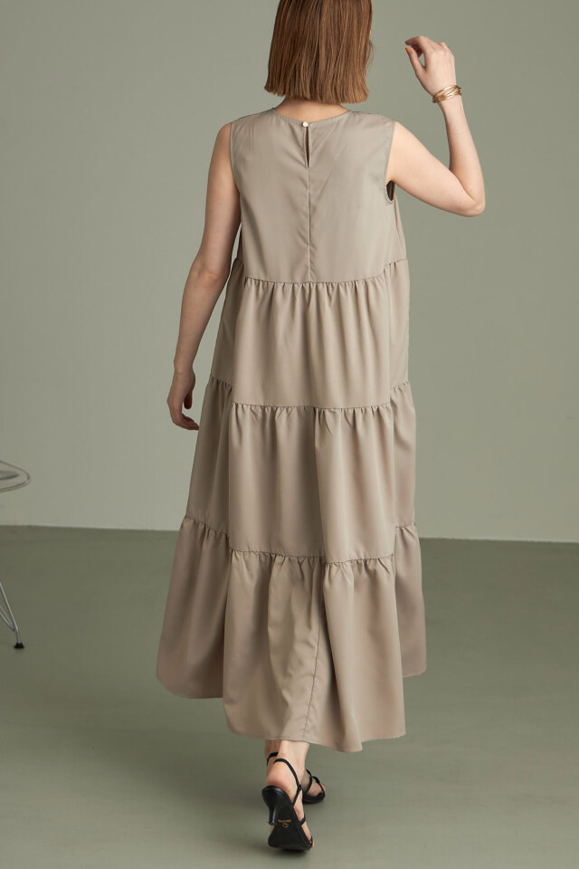 ノースリティアードドッキングワンピース ティアードノースリワンピース