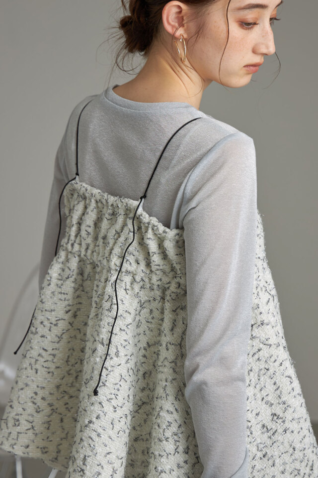 フリンジツイードキャミチュニック