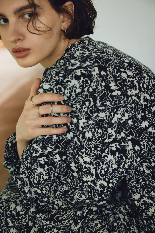 ニュアンスパターンドロストワンピース