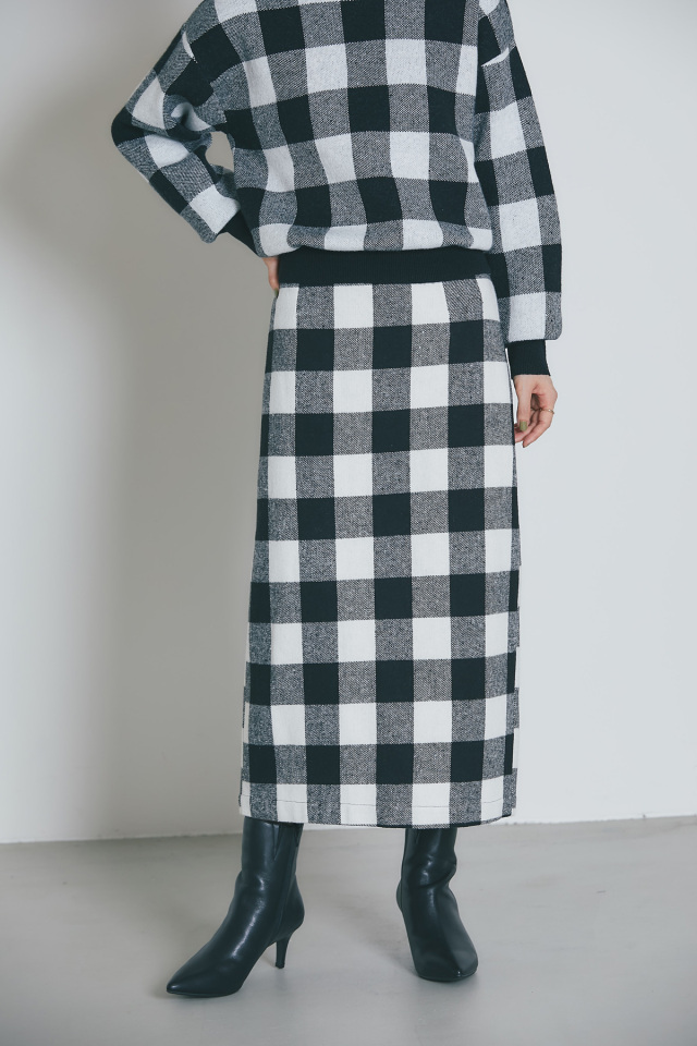 【2026 AUTUMN SALE】ブロックチェックタイトスカート＊SALE品につき返品/交換/注文確定後の変更キャンセル不可＊
