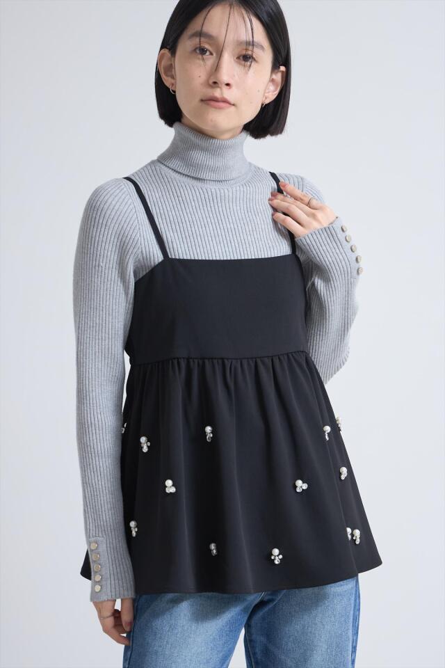 ビジューモチーフキャミソール