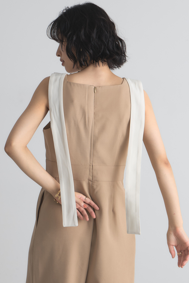 菊門さま専用 バイカラーベルトショルダーオールインワン