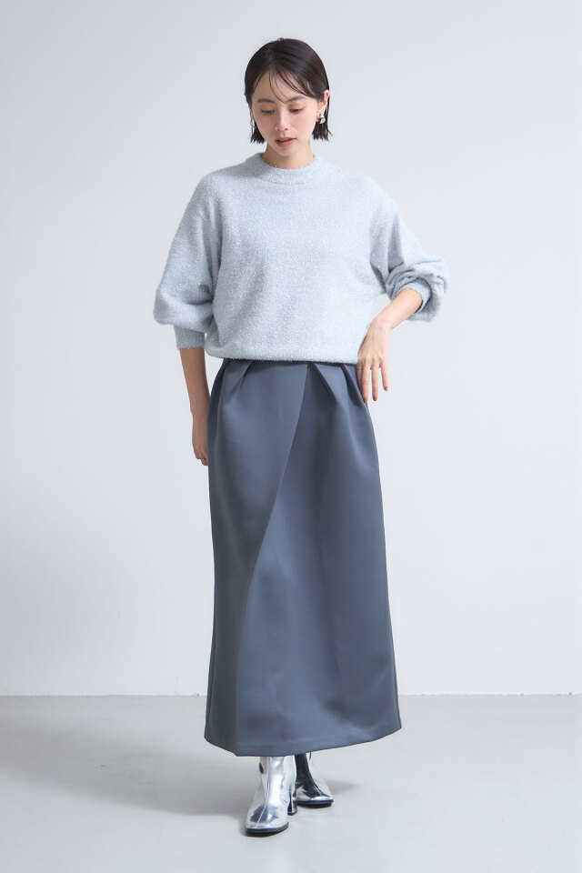 y@ まとめ買いでお値引きしてます！！　さん専用品 タックデザインサテンストレートスカート