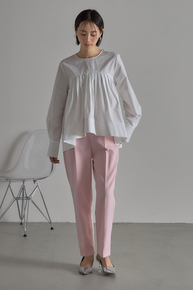 タックプリーツチュニックブラウス