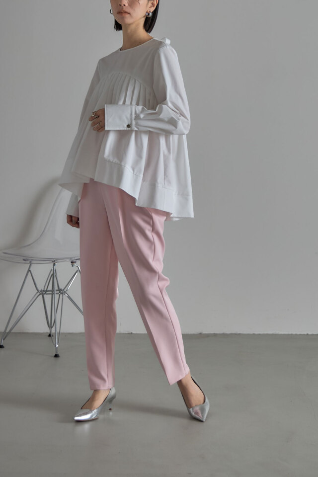 タックプリーツチュニックブラウス