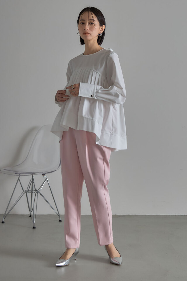 タックプリーツチュニックブラウス