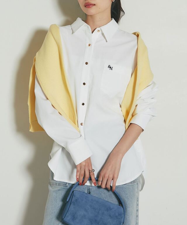 林田岬優さん着用】エンブロイダリーポイントシャツ