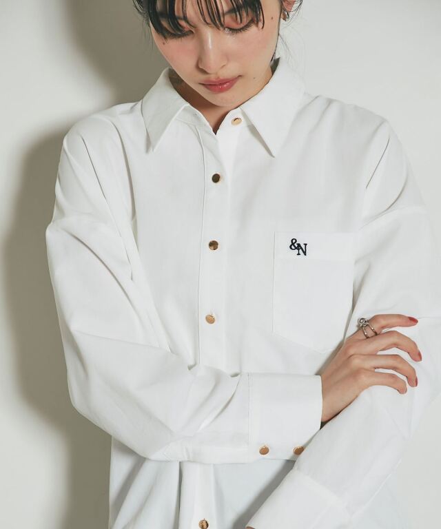 林田岬優さん着用】エンブロイダリーポイントシャツ