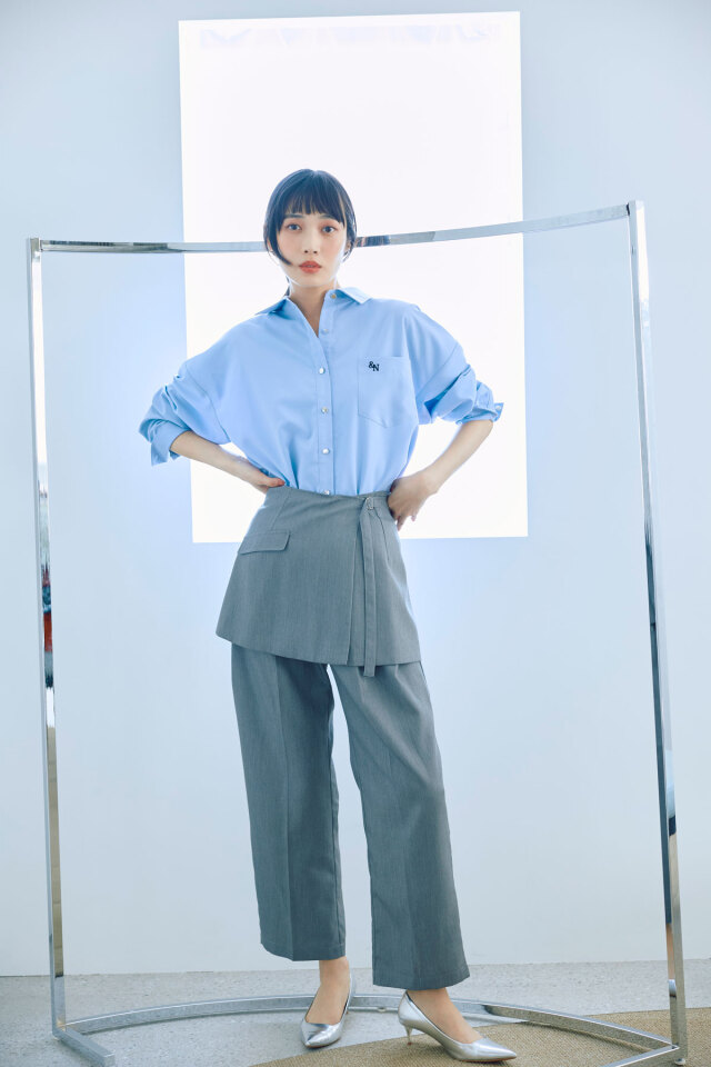 おぐなページ 林田岬優さん着用】エンブロイダリーポイントシャツ