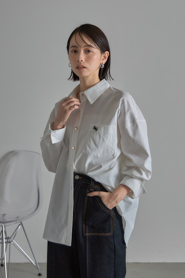 林田岬優さん着用】エンブロイダリーポイントシャツ