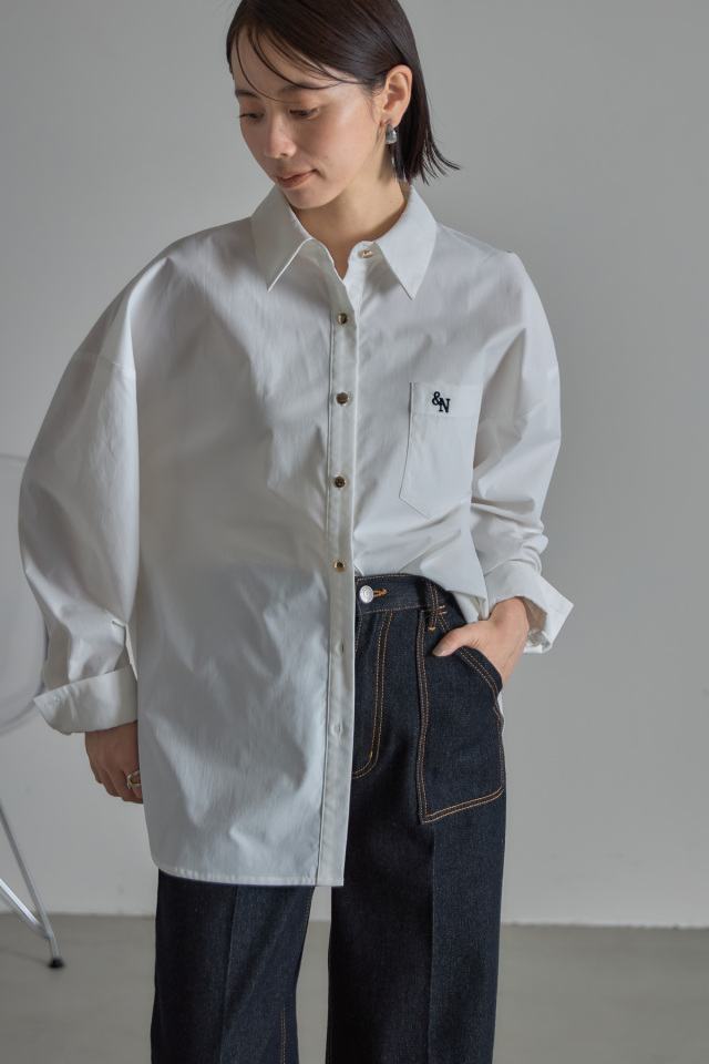 シングルAuthor.K 日本国特許　プラチナフォトン繊維(2セット在庫あり) 林田岬優さん着用】エンブロイダリーポイントシャツ