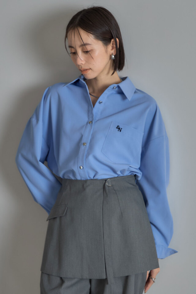 シングルAuthor.K 日本国特許　プラチナフォトン繊維(2セット在庫あり) 林田岬優さん着用】エンブロイダリーポイントシャツ