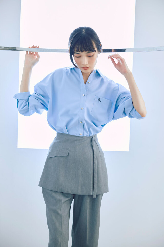 林田岬優さん着用】エンブロイダリーポイントシャツ