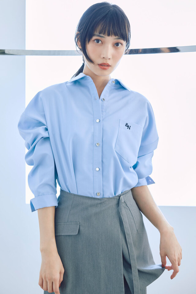 林田岬優さん着用】エンブロイダリーポイントシャツ