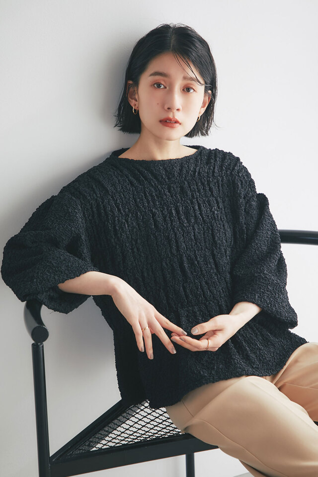 シャーリングぺプラムトップス＊SALE品につき返品/交換/注文確定後の変更キャンセル不可＊